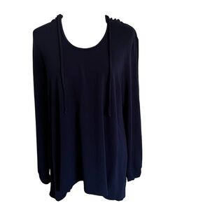 Green Tea Women’s XL Navy Blue Hoodie Soft Loose Rayon Spandex